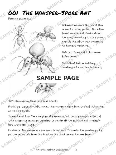 The Field Guide to Extraordinary Creatures, inside page 1